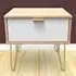 Single Drawer Bedside Table - White, Bardolino Oak
