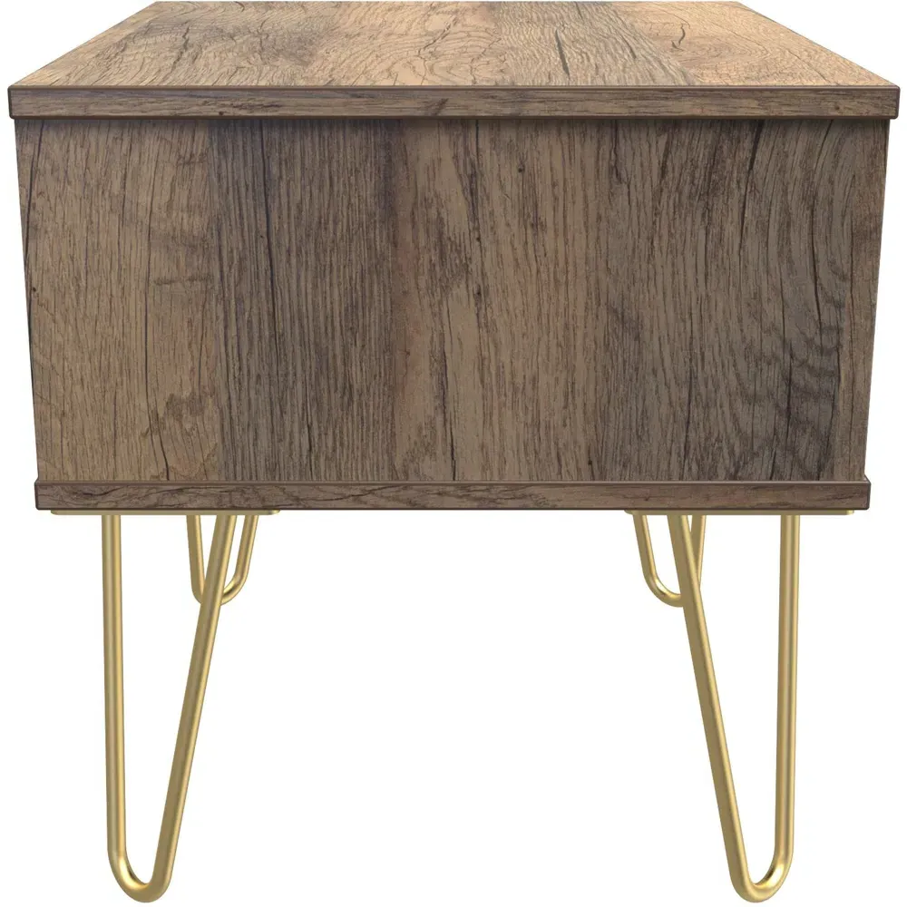 Single Drawer Bedside Table - White, Vintage Oak