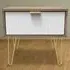 Single Drawer Bedside Table - White, Vintage Oak