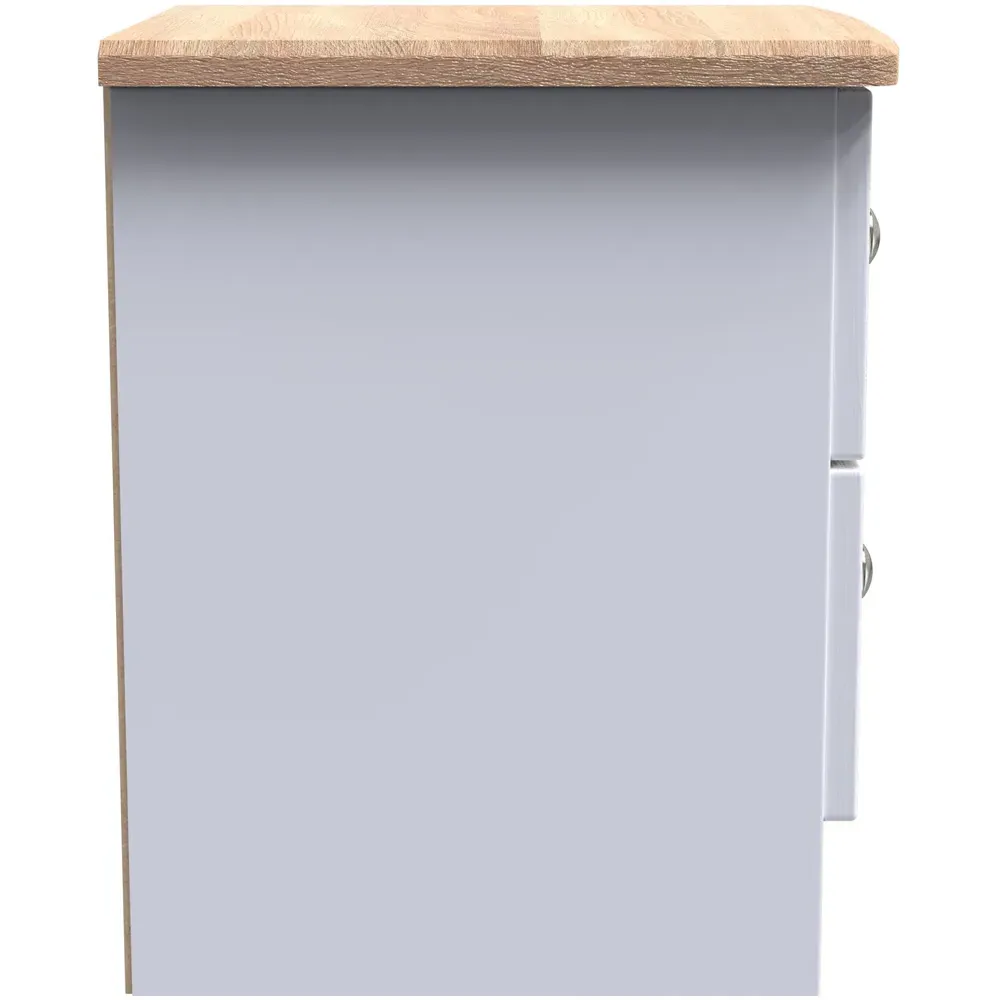 Sussex 2 Drawer Bedside Table - White Ash, Bardolino Oak