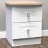 Sussex 2 Drawer Bedside Table - White Ash, Bardolino Oak
