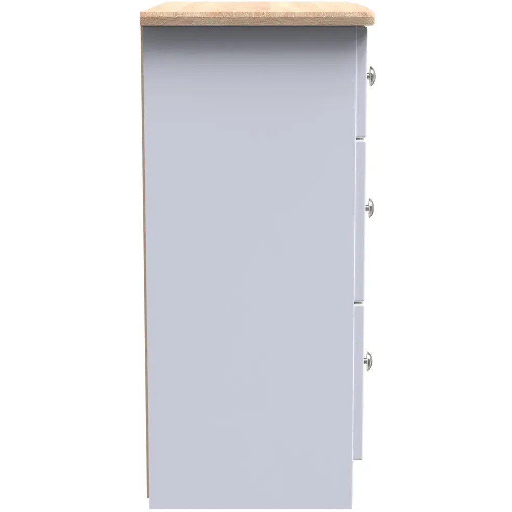 Sussex 3 Drawer Deep Chest of Drawers - White Ash, Bardolino Oak