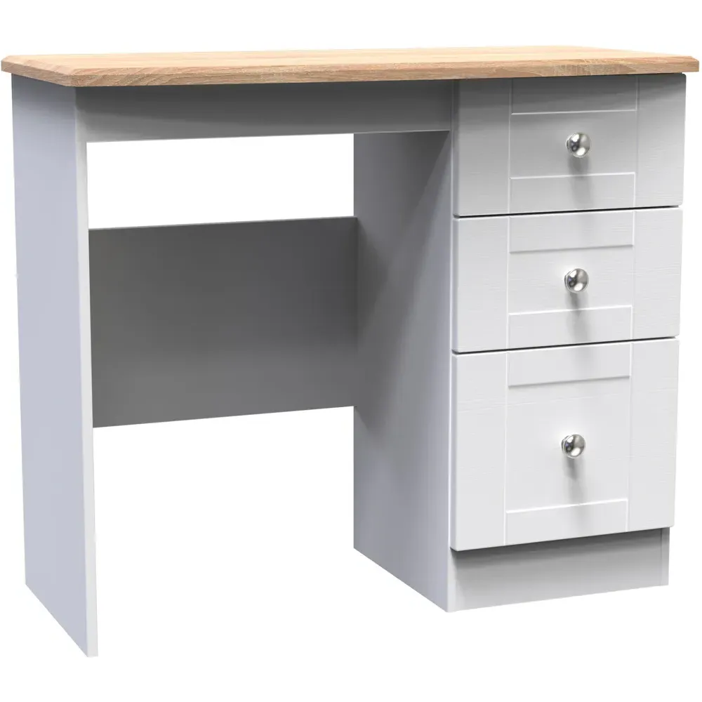 Sussex 3 Drawer Dressing Table - White Ash, Bardolino Oak