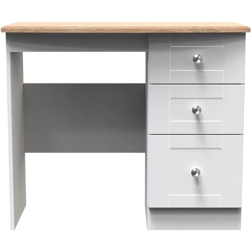 Sussex 3 Drawer Dressing Table - White Ash, Bardolino Oak