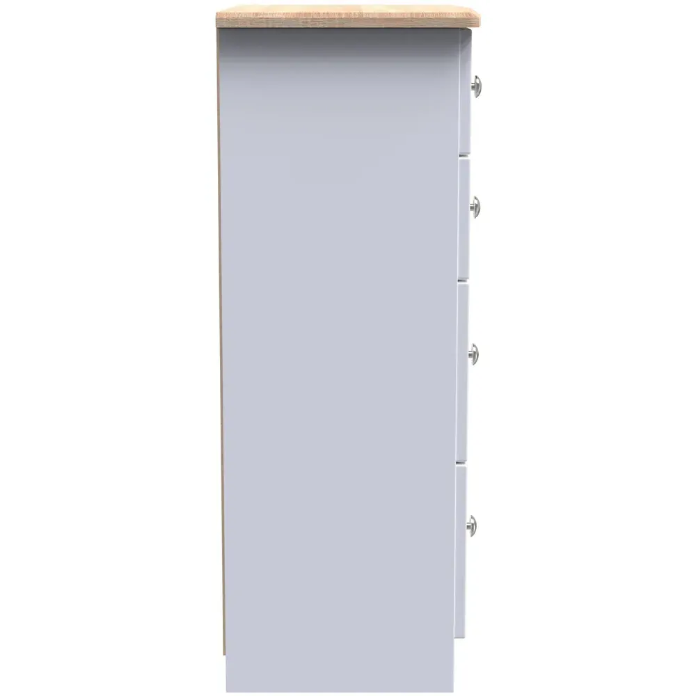 Sussex 4 Drawer Deep Chest of Drawers - White Ash, Bardolino Oak