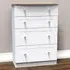 Sussex 4 Drawer Deep Chest of Drawers - White Ash, Bardolino Oak