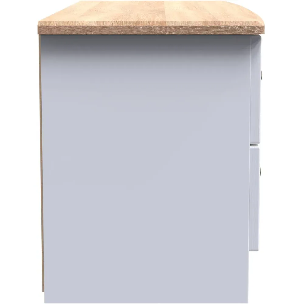 Sussex 4 Drawer Large Chest of Drawers - White Ash, Bardolino Oak