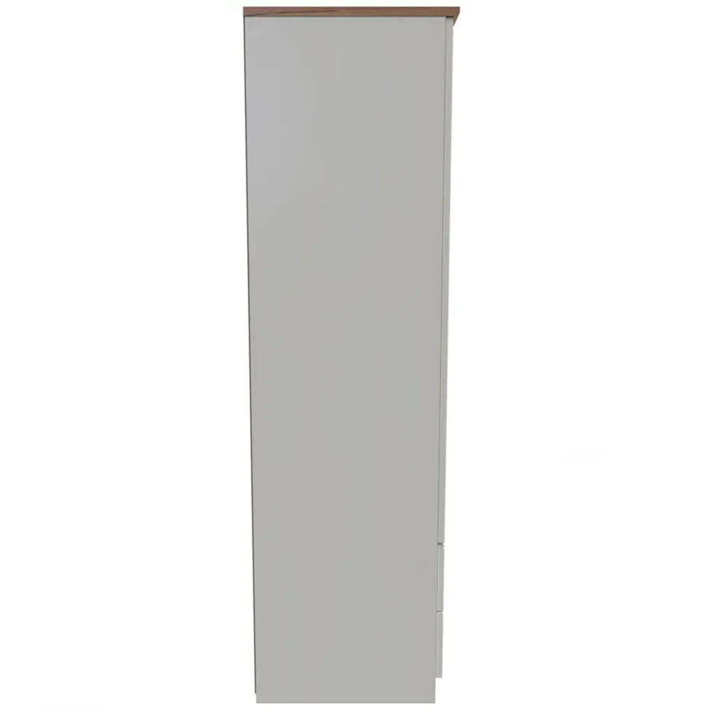 Victoria 2 Door 2 Drawer Wardrobe - Cream, Ash