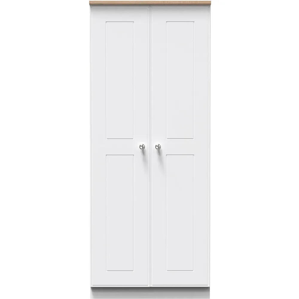 Victoria 2 Door Wardrobe - White, Oak