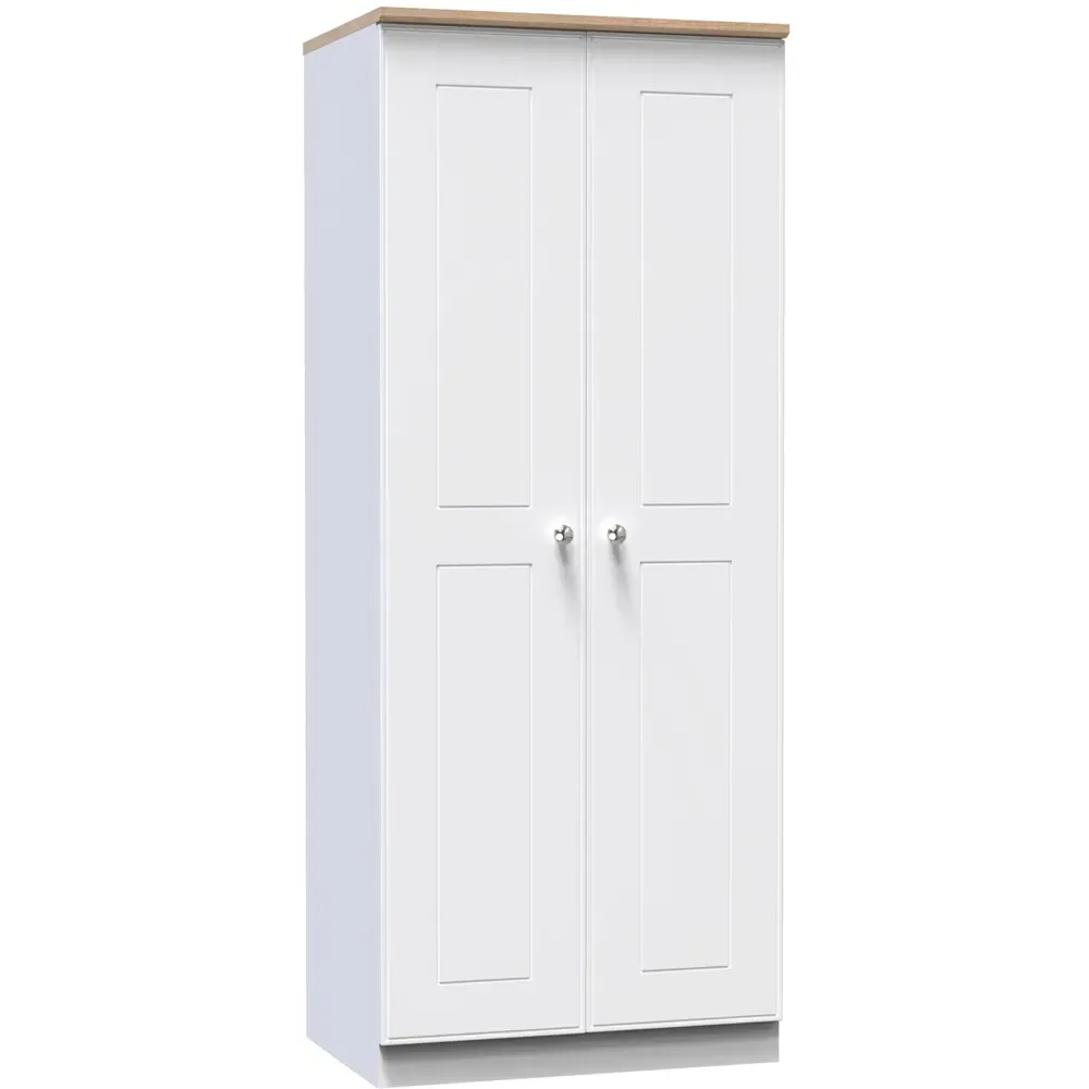 Victoria 2 Door Wardrobe - White, Oak