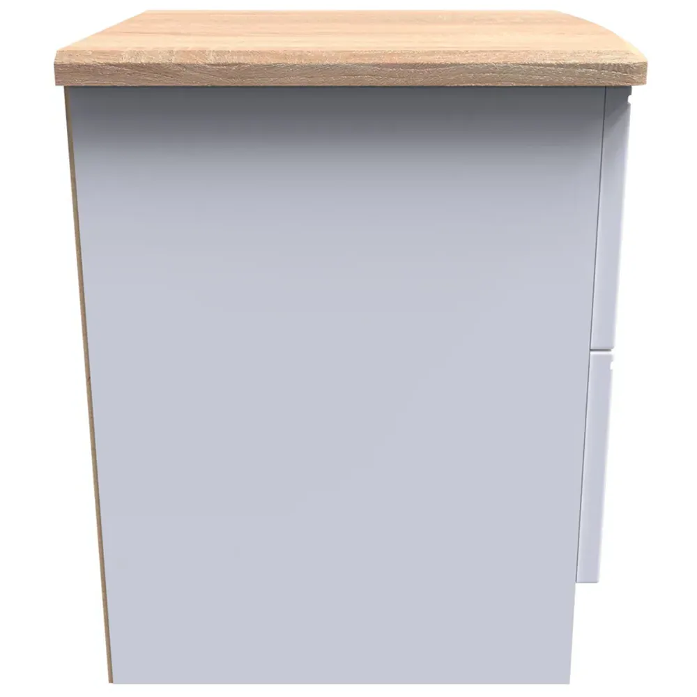 Victoria 2 Drawer Bedside Cabinet - White, Ash