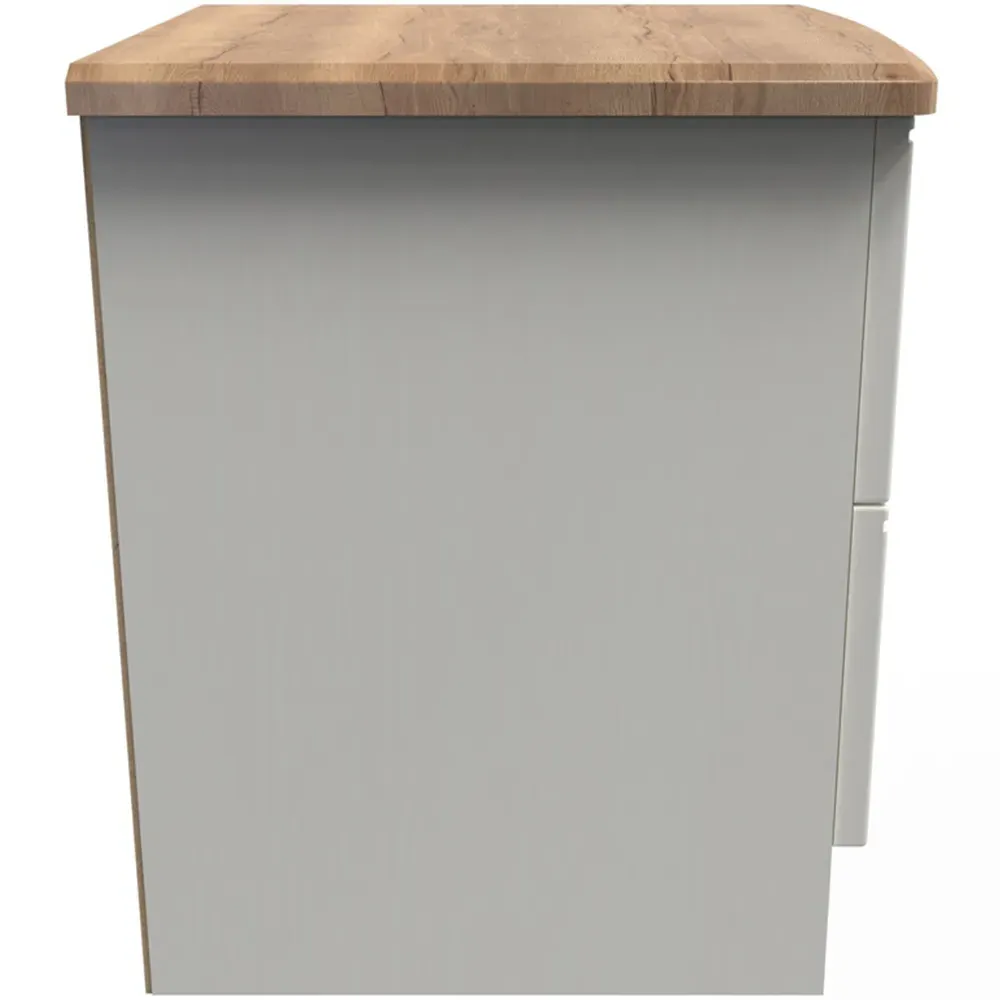 Victoria 2 Drawer Compact Bedside Cabinet - Cream, Ash
