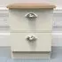 Victoria 2 Drawer Compact Bedside Cabinet - Cream, Ash