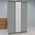 Victoria 3 Door Wardrobe with Mirror - Grey, Oak