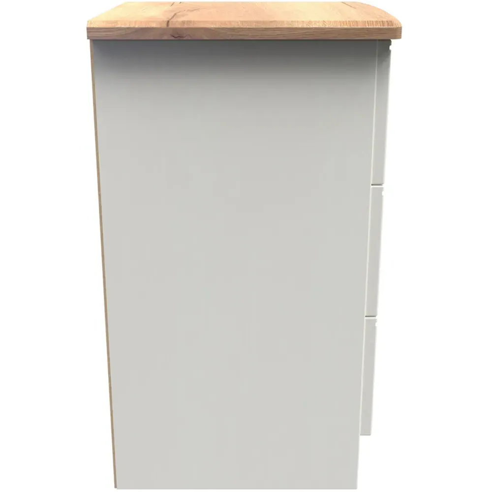 Victoria 3 Drawer Bedside Cabinet - Cream, Ash
