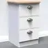 Victoria 3 Drawer Bedside Cabinet - White, Ash