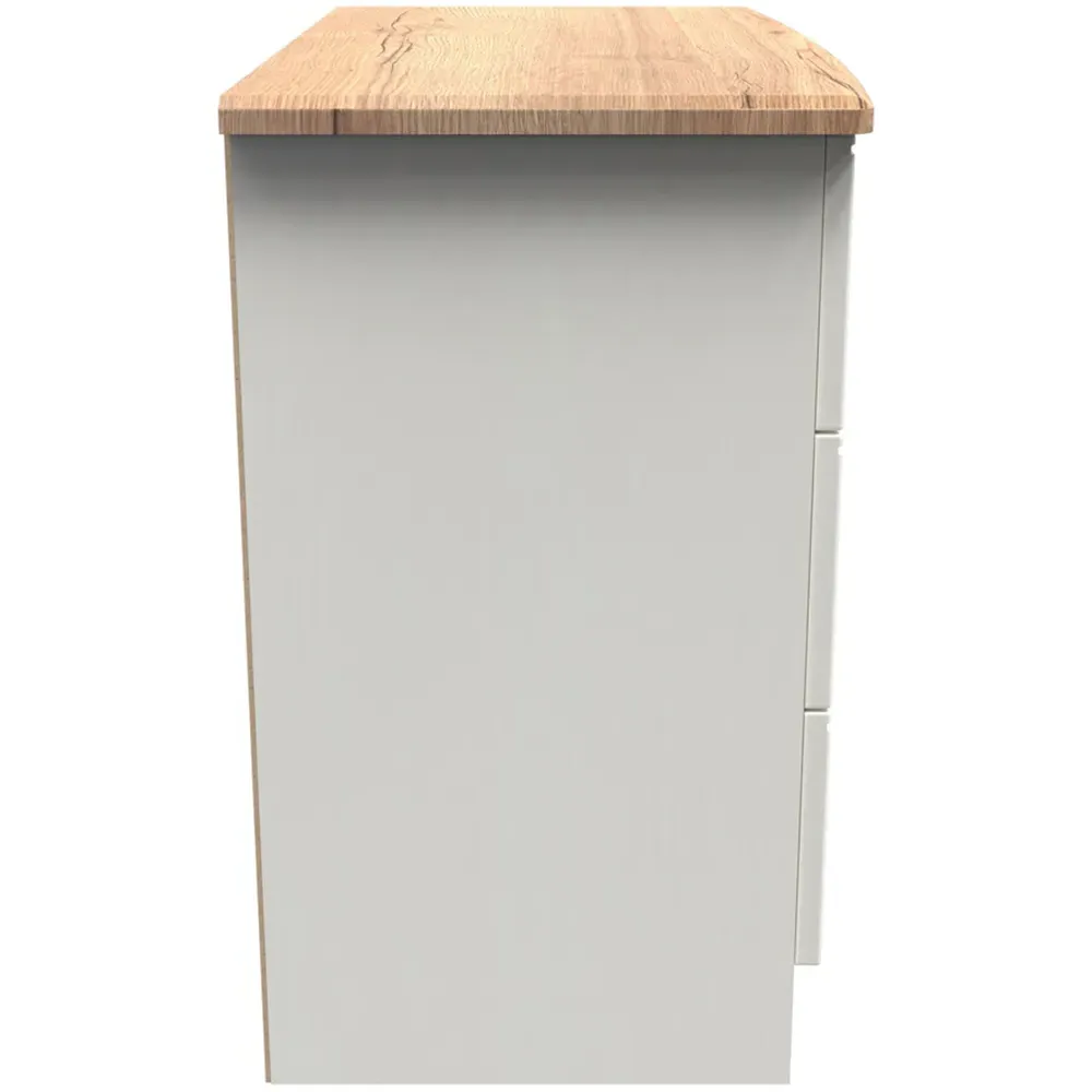 Victoria 3 Drawer Chest of Drawers - Cream, Ash