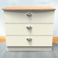 Victoria 3 Drawer Chest of Drawers - Cream, Ash