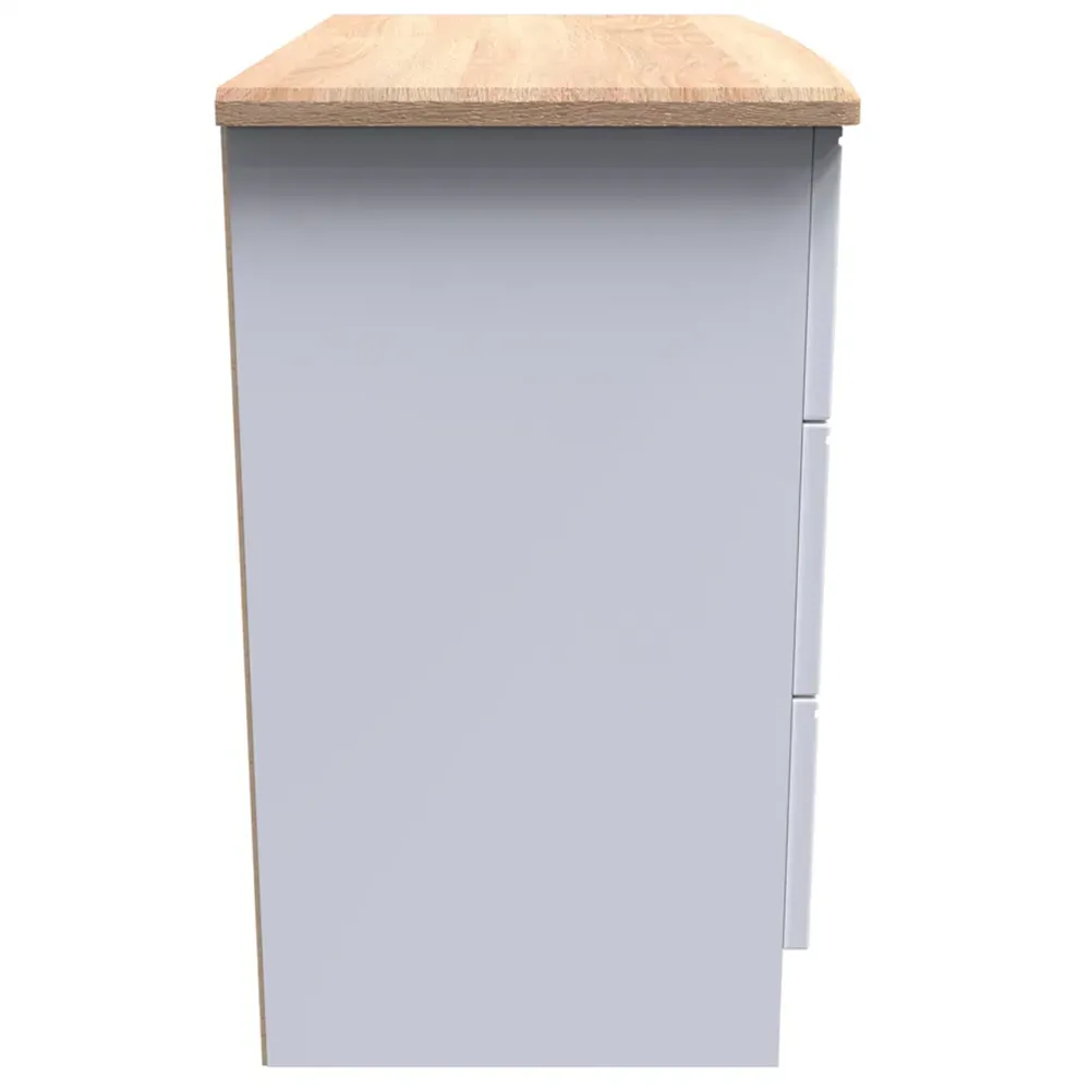 Victoria 3 Drawer Chest of Drawers - White, Ash