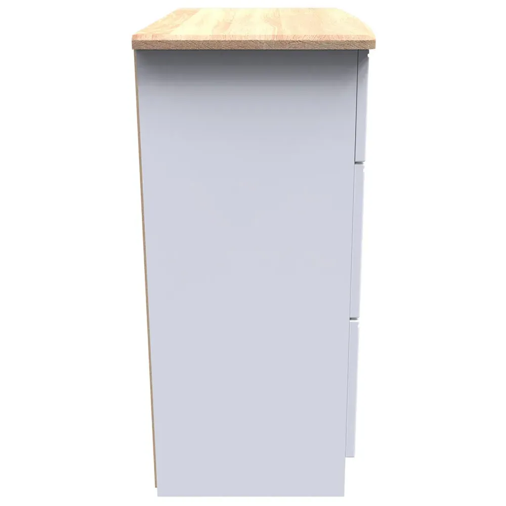 Victoria 3 Drawer Chest of Drawers - White, Ash