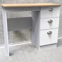 Victoria 3 Drawer Computer Desk - White, Oak
