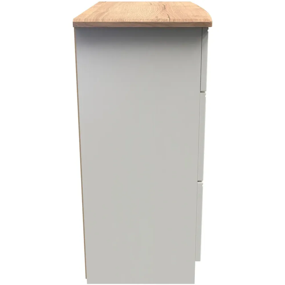 Victoria 3 Drawer Deep Chest of Drawers - Cream, Ash
