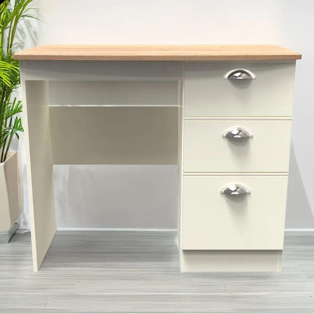 Victoria 3 Drawer Vanity Unit - Cream, Ash image