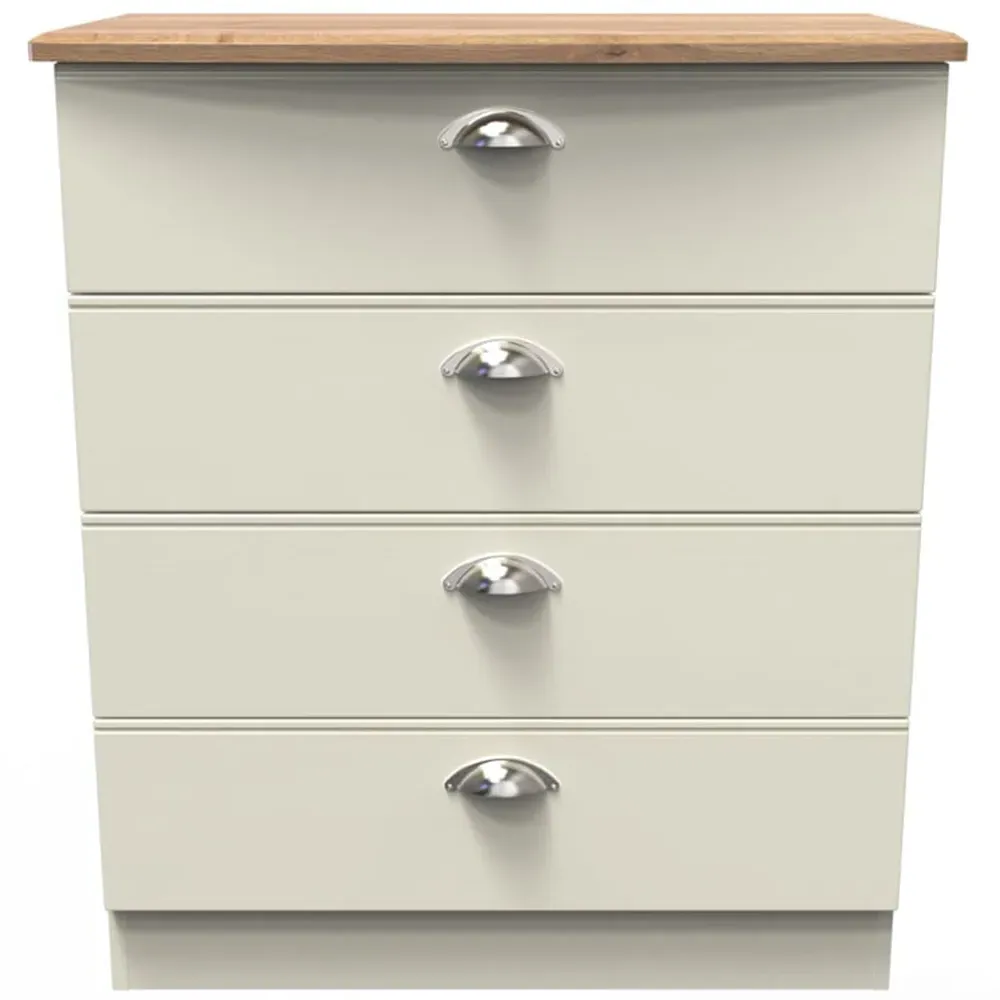 Victoria 4 Drawer Chest of Drawers - Cream, Ash