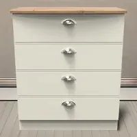 Victoria 4 Drawer Chest of Drawers - Cream, Ash