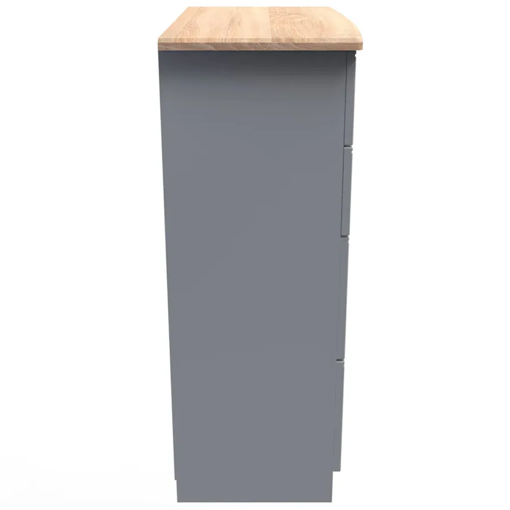 Victoria 4 Drawer Chest of Drawers - Dusk Grey, Oak