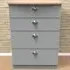 Victoria 4 Drawer Chest of Drawers - Dusk Grey, Oak