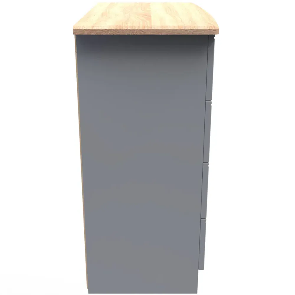 Victoria 4 Drawer Chest of Drawers - Grey, Oak