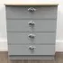 Victoria 4 Drawer Chest of Drawers - Grey, Oak