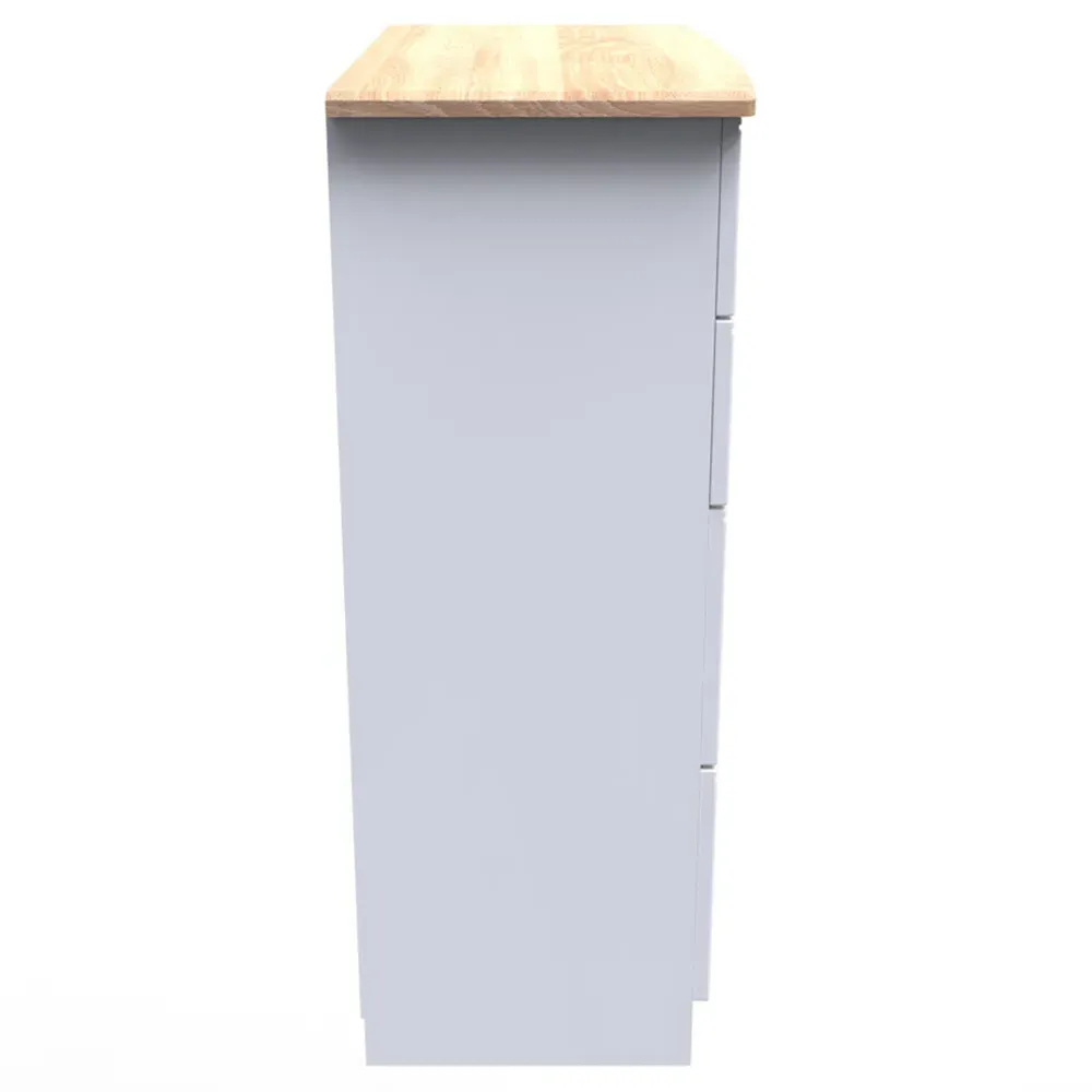 Victoria 4 Drawer Chest of Drawers - White, Ash