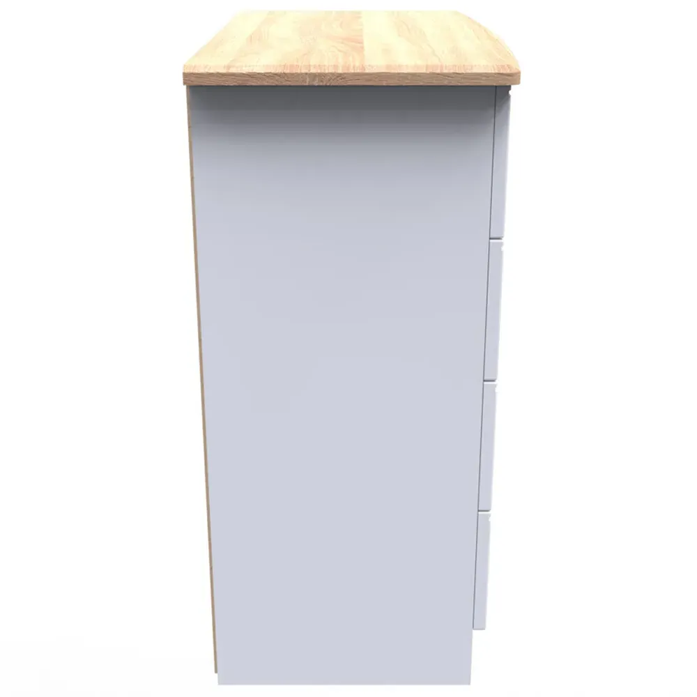 Victoria 4 Drawer Chest of Drawers - White, Ash