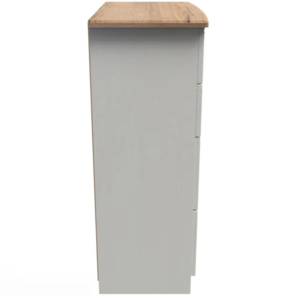 Victoria 4 Drawer Deep Chest of Drawers - Cream, Ash