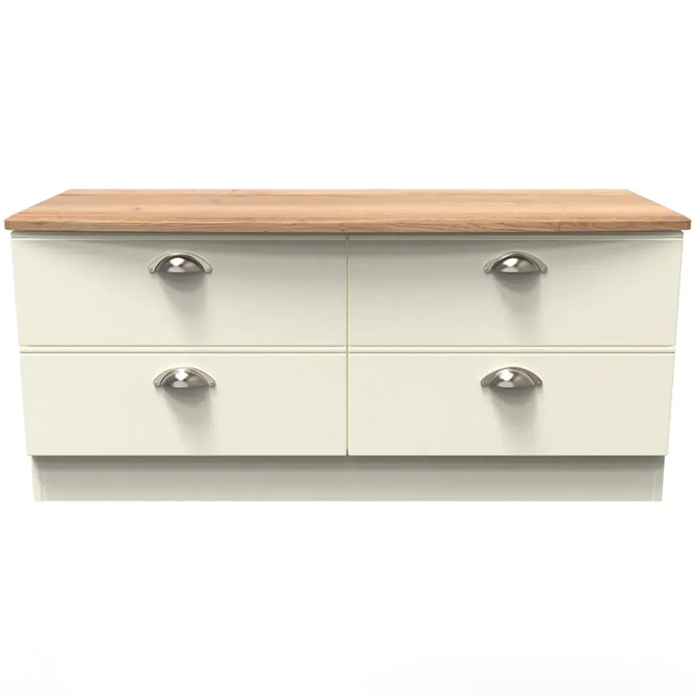 Victoria 4 Drawer Storage Box - Cream, Oak