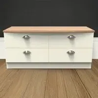 Victoria 4 Drawer Storage Box - Cream, Oak