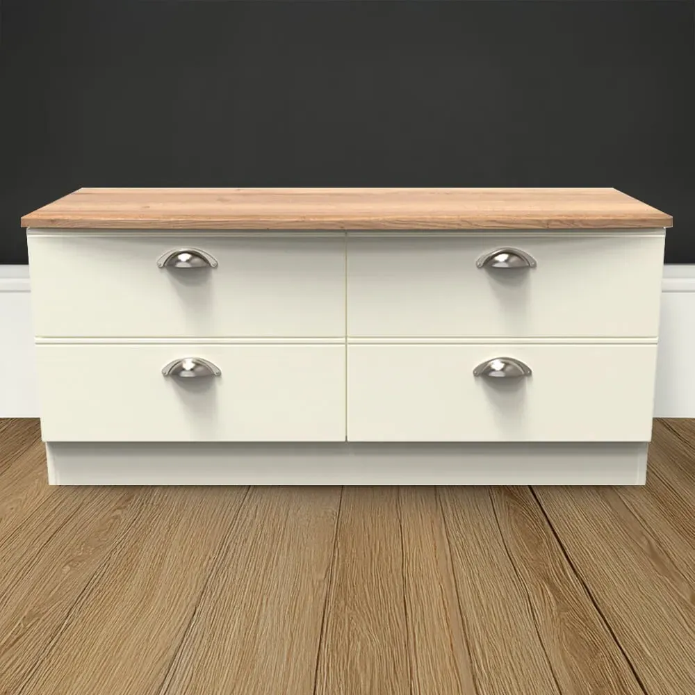 Victoria 4 Drawer Storage Box - Cream, Oak image