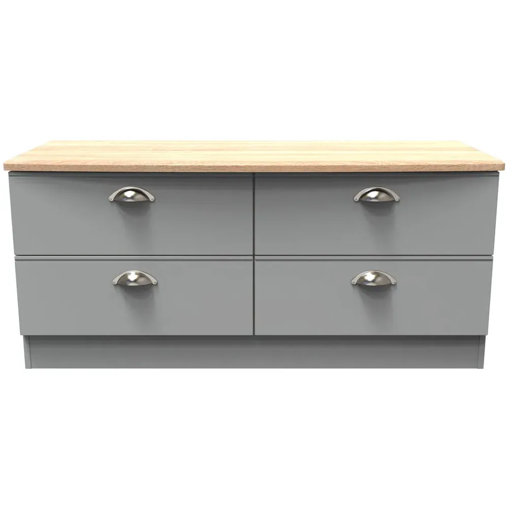 Victoria 4 Drawer Storage Box - Grey, Oak