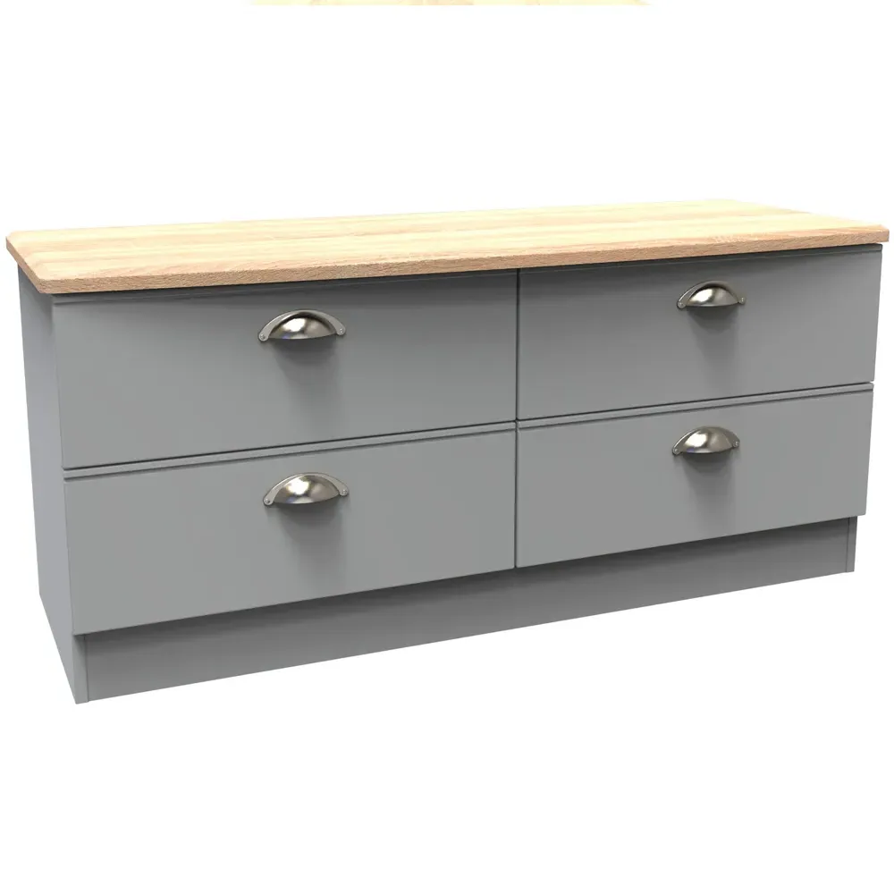 Victoria 4 Drawer Storage Box - Grey, Oak