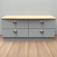 Victoria 4 Drawer Storage Box - Grey, Oak