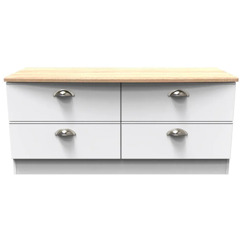 Victoria 4 Drawer Storage Box - White, Oak