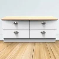 Victoria 4 Drawer Storage Box - White, Oak