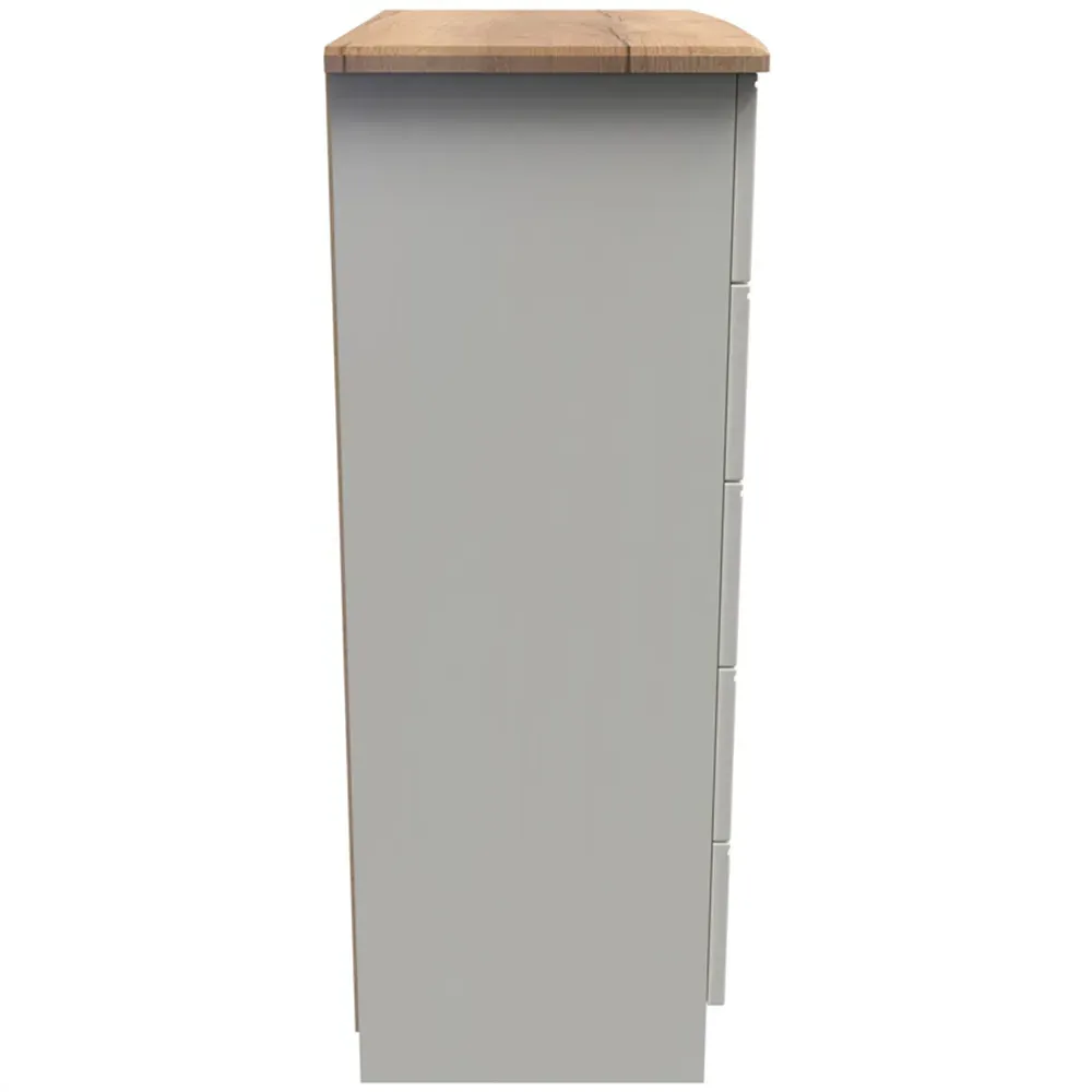 Victoria 5 Drawer Chest of Drawers - Cream, Oak