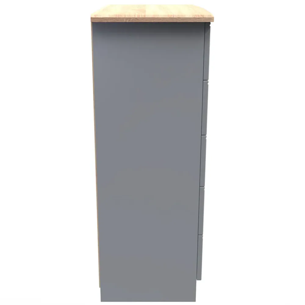 Victoria 5 Drawer Chest of Drawers - Grey, Oak