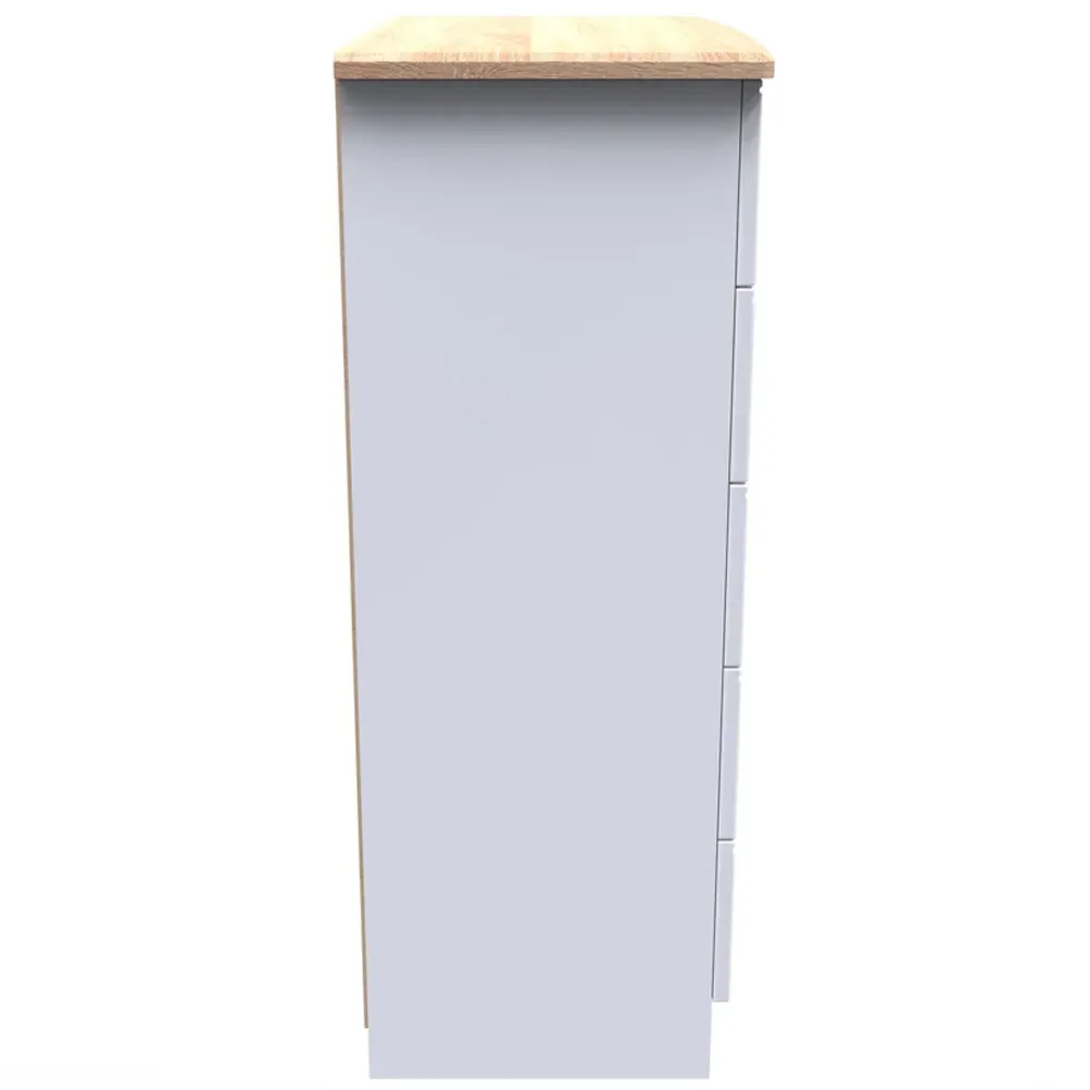 Victoria 5 Drawer Chest of Drawers - White, Ash