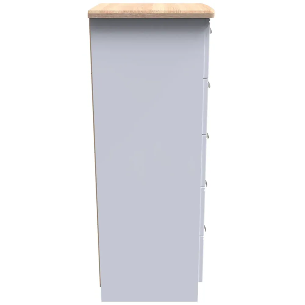 Victoria 5 Drawer Chest of Drawers - White, Oak