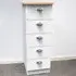 Victoria 5 Drawer Chest of Drawers - White, Oak