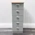 Victoria 5 Drawer Tall Bedside Cabinet - Grey, Oak